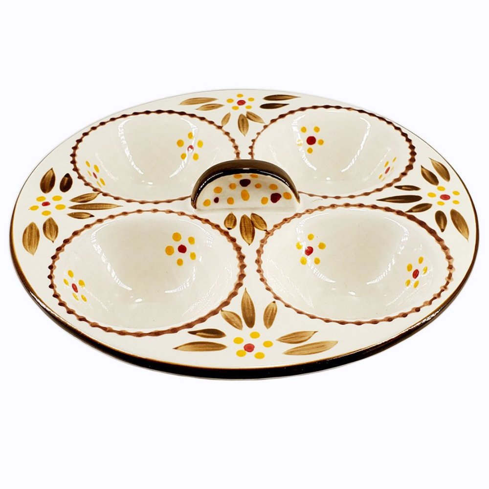 Temptations by Tara Old World Egg Poacher Tray Brown Handle Micro/Oven Refrig